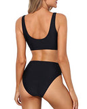 Emoswim – Zweiteiliger Bikini für Damen, Sport-Zweiteiler für Damen – Schwarz
