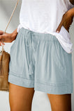 Emoswim-Damen-Shorts mit Kordelzug, sommerlich, elastischer Bund, leger, leicht, mit Taschen