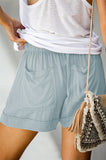 Emoswim-Damen-Shorts mit Kordelzug, sommerlich, elastischer Bund, leger, leicht, mit Taschen