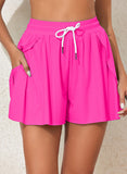 Emoswim – Rosa einfarbige, schlichte, vielseitige Badeshorts mit hoher Taille