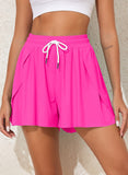 Emoswim – Rosa einfarbige, schlichte, vielseitige Badeshorts mit hoher Taille