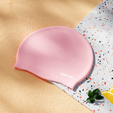 Emoswim-Badekappen für langes Haar, strapazierfähige Silikon-Badekappen für Damen