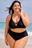 Emoswim-Bikini mit doppelten Trägern, überkreuztem Rücken und tiefem V-Ausschnitt DGPS1513