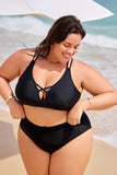 Emoswim-Bikini mit doppelten Trägern, überkreuztem Rücken und tiefem V-Ausschnitt DGPS1513