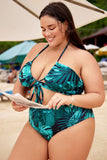 Emoswim-Tiefer V-Ausschnitt Kreuzband Neckholder Bikini DGPS1514