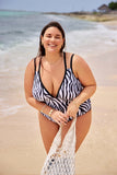 Emoswim-Sexy Badeanzug mit Tiermuster und Cut-Out-Schultern DGPS1509