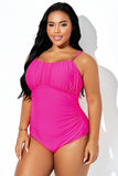 Emoswim - Einteiliger Badeanzug mit verstellbaren Trägern und dreifachem Perlenaccessoire DGPS1508